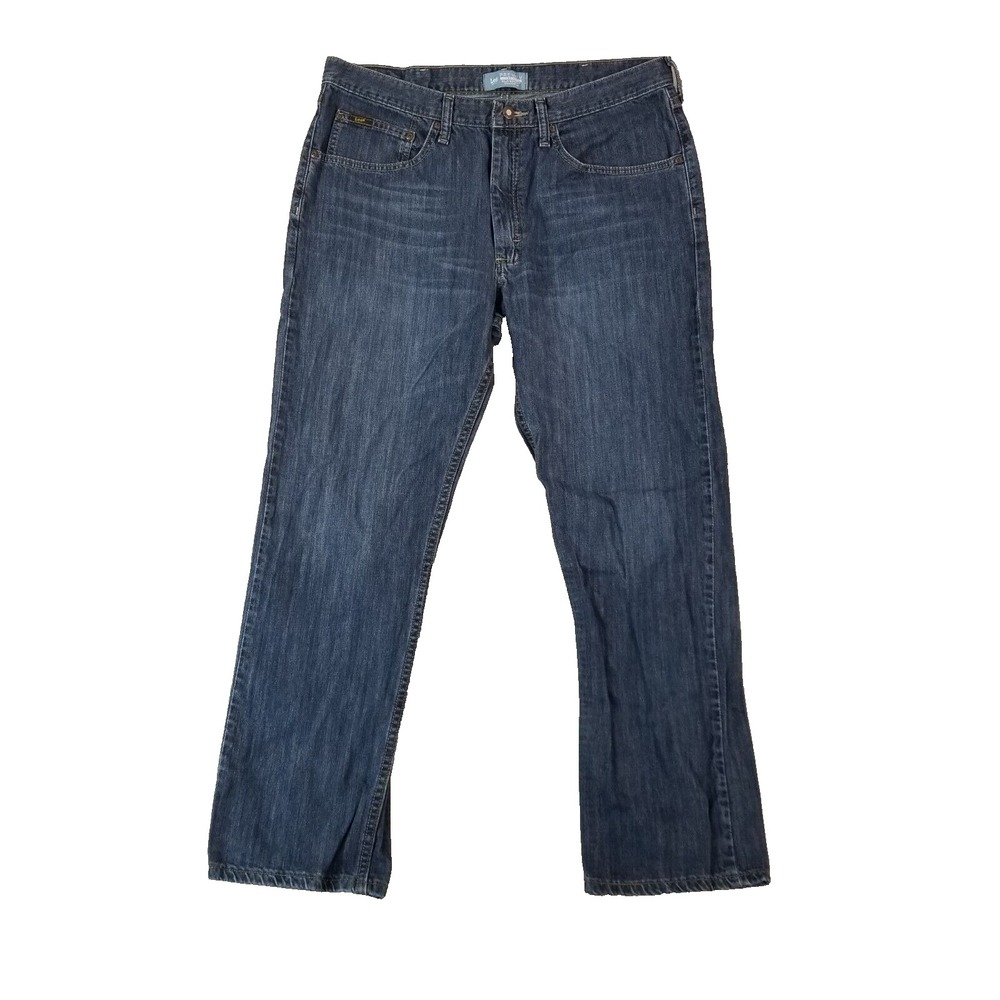 Lee Jeans Men 36x32 Blue Premium Select Classic Fit Straight 100% Cotton Denim